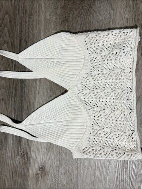 Cream Knit Bralette Top